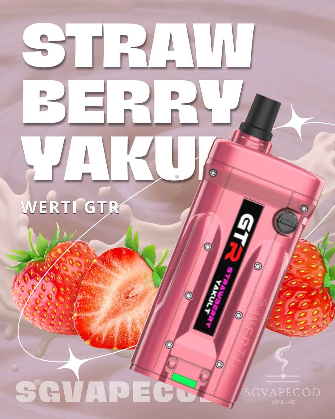 Werti-GTR-10000-Strawberry-Yakult-(SG VAPE COD)