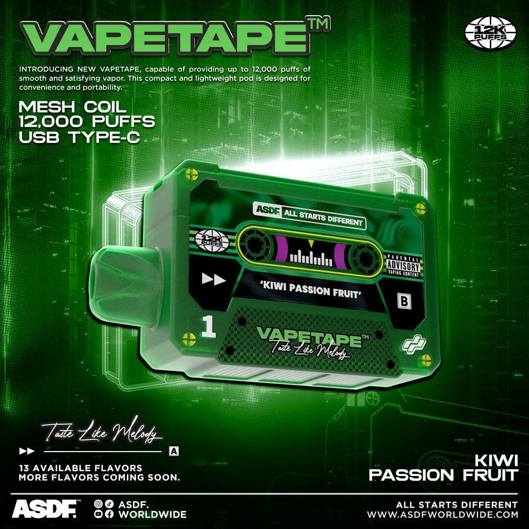 Vapetape-12000-Puffs-Kiwi-Passion-Fruit-(SG VAPE COD)