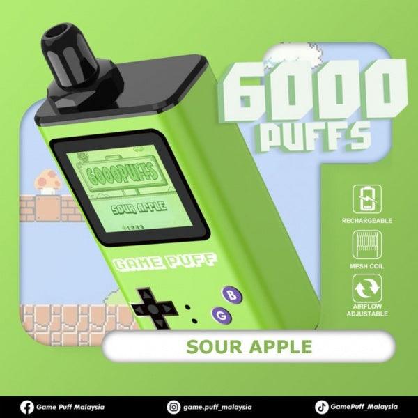 GAME PUFF 6000 (SG VAPR COD) - SOUR APPLE