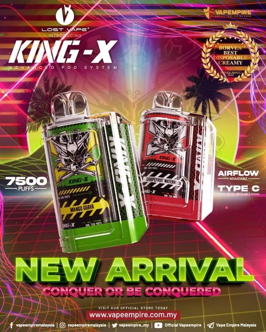 King-X-7500-Puffs-Mango-Guava-Grape-Fruit-Watermelon-(SG VAPE COD)